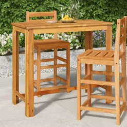 vidaXL - Tuinbartafel - Bruin - Massief acaciahout - 120 x 60 x 105 cm