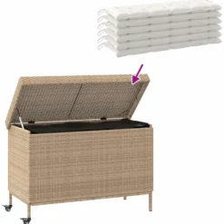 vidaXL - Tuinbox - Beige - Rattan