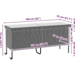 vidaXL - Tuinbox - Grijs - Poly rattan