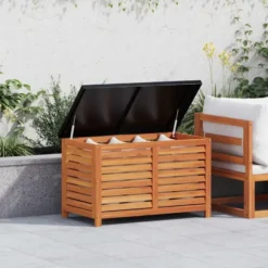 vidaXL - Tuinbox 90x48x55 cm massief eucalyptushout opbergbox
