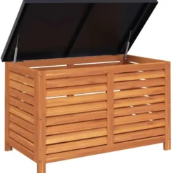vidaXL - Tuinbox 90x48x55 cm massief eucalyptushout opbergbox