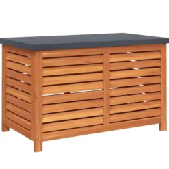 vidaXL - Tuinbox 90x48x55 cm massief eucalyptushout opbergbox