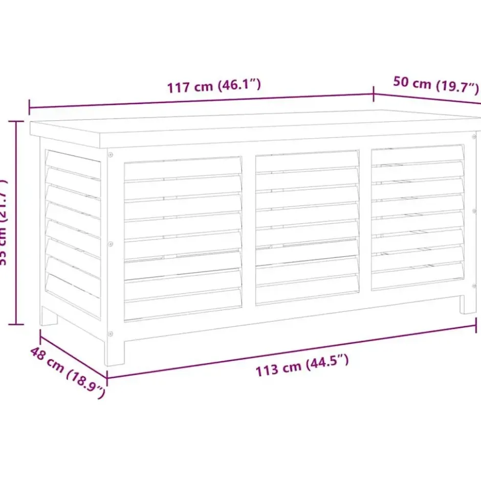 vidaXL - Tuinbox 117x50x55 cm massief eucalyptushout