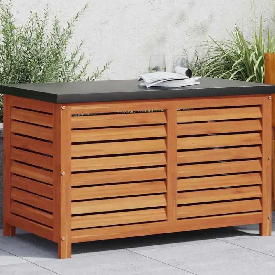 vidaXL - Tuinbox 60x50x55 cm massief eucalyptushout opbergbox