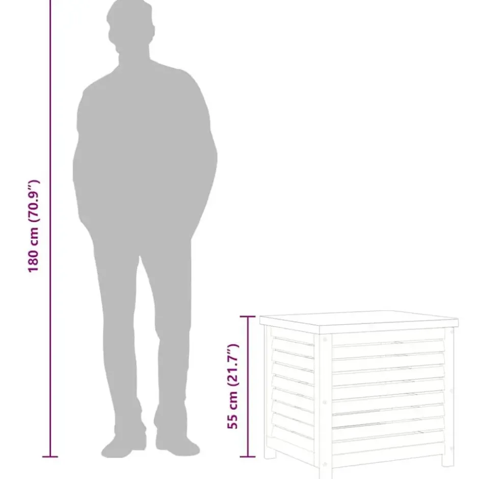 vidaXL - Tuinbox 60x50x55 cm massief eucalyptushout opbergbox