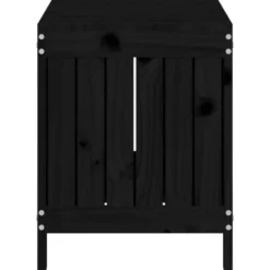 vidaXL - Tuinbox 76x42,5x54 cm massief grenenhout zwart opbergbox buitenbox