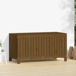 vidaXL - Tuinbox 121x55x64 cm massief grenenhout honingbruin opbergbox buitenbox