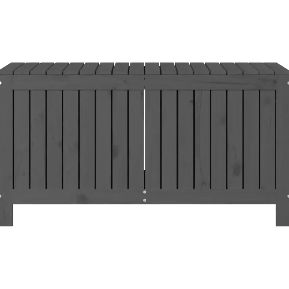 vidaXL - Tuinbox 115x49x60 cm massief grenenhout grijs opbergbox buitenbox
