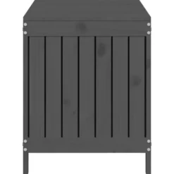 vidaXL - Tuinbox 115x49x60 cm massief grenenhout grijs opbergbox buitenbox