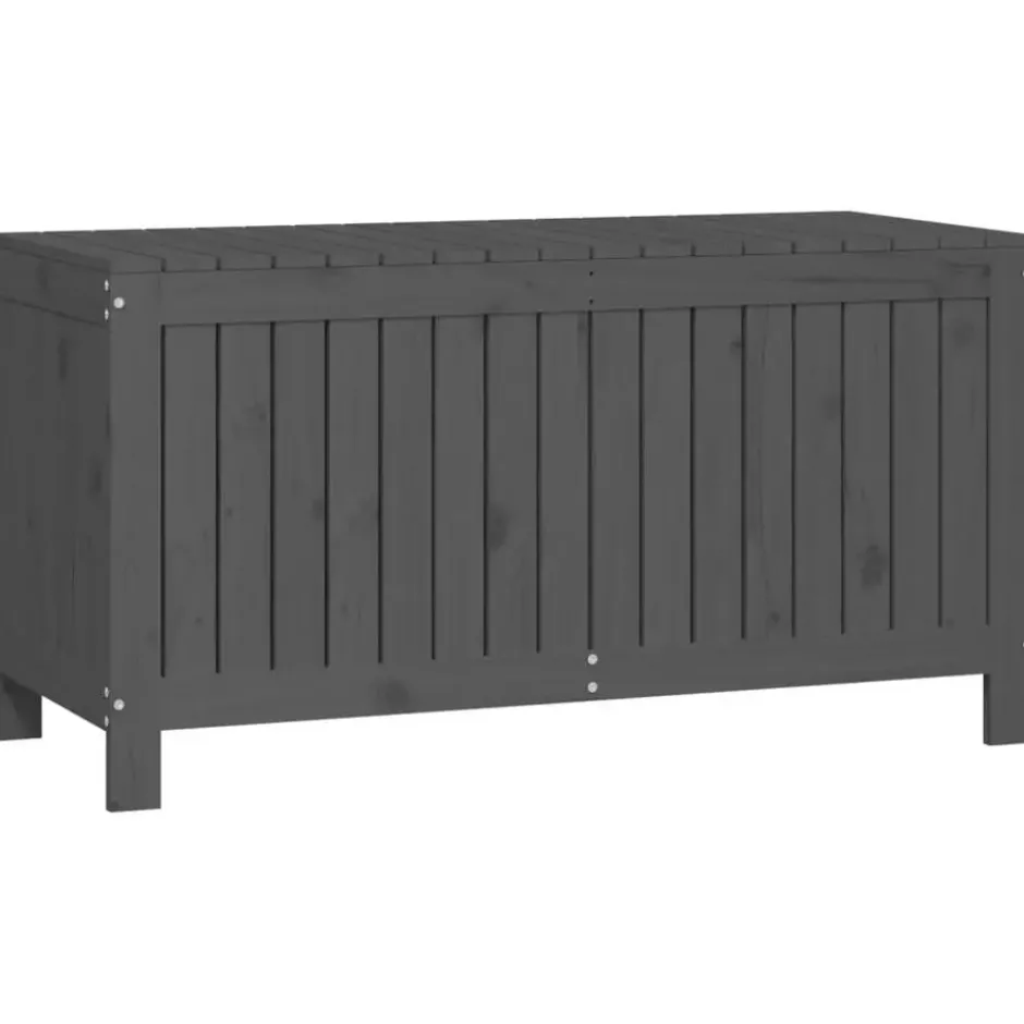 vidaXL - Tuinbox 115x49x60 cm massief grenenhout grijs opbergbox buitenbox