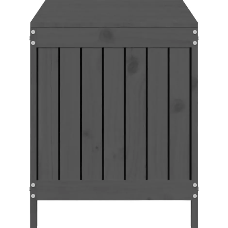 vidaXL - Tuinbox 115x49x60 cm massief grenenhout grijs opbergbox buitenbox