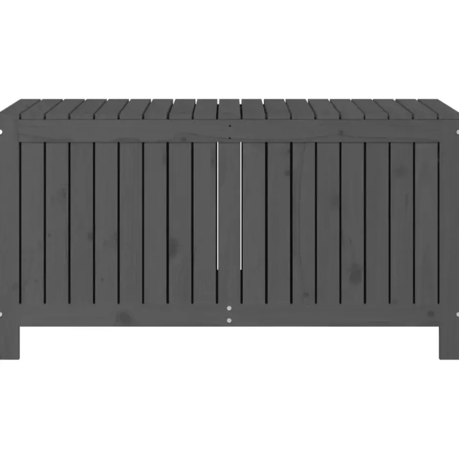 vidaXL - Tuinbox 121x55x64 cm massief grenenhout grijs opbergbox buitenbox