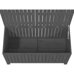 vidaXL - Tuinbox 121x55x64 cm massief grenenhout grijs opbergbox buitenbox