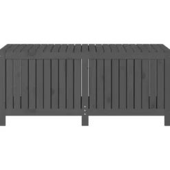 vidaXL - Tuinbox 147x68x64 cm massief grenenhout grijs opbergbox buitenbox