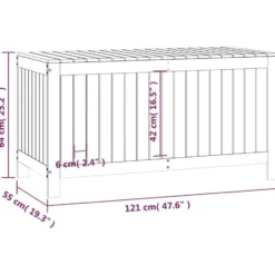 vidaXL - Tuinbox 121x55x64 cm massief grenenhout opbergbox buitenbox