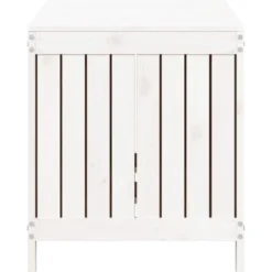 vidaXL - Tuinbox 121x55x64 cm massief grenenhout wit opbergbox buitenbox