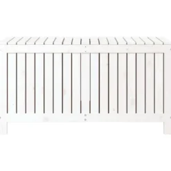 vidaXL - Tuinbox 121x55x64 cm massief grenenhout wit opbergbox buitenbox