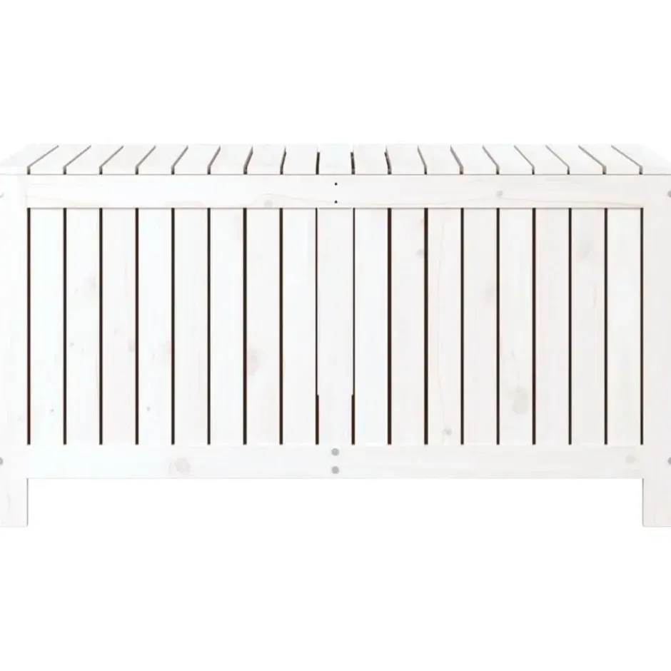 vidaXL - Tuinbox 121x55x64 cm massief grenenhout wit opbergbox buitenbox