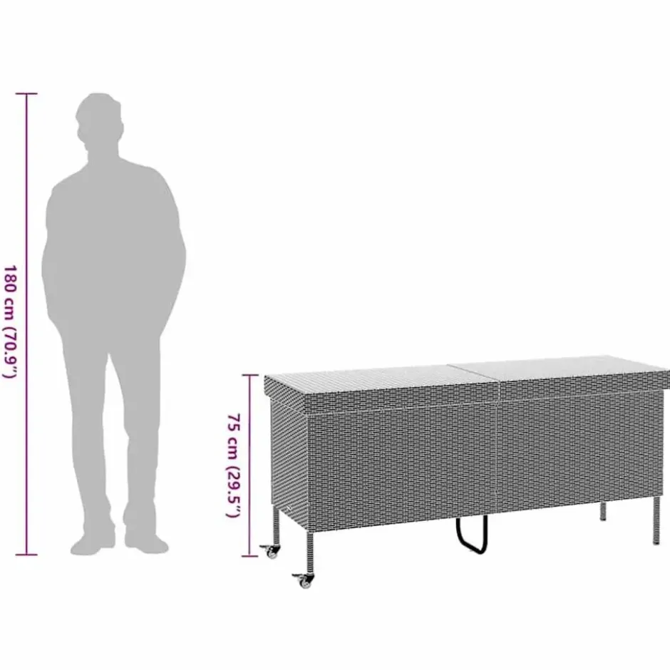 vidaXL - Tuinbox - Zwart - Poly rattan