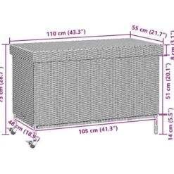 vidaXL - Tuinbox - Zwart - Rattan