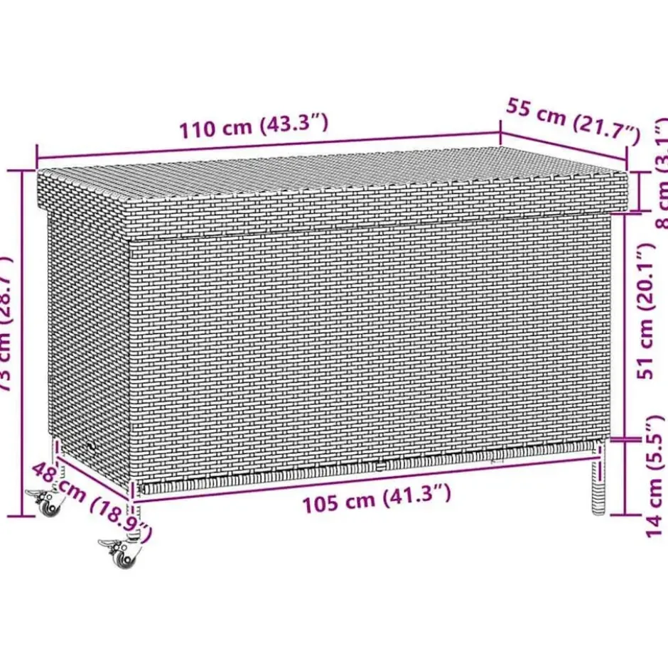 vidaXL - Tuinbox - Zwart - Rattan
