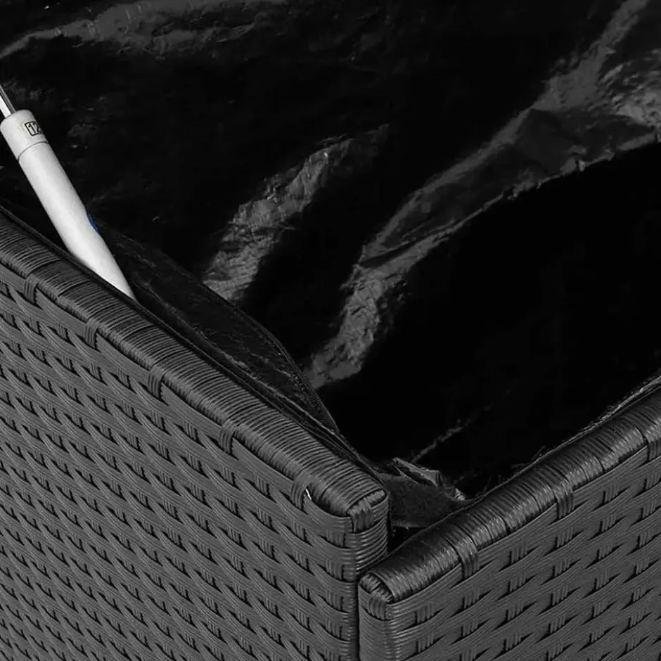 vidaXL - Tuinbox - Zwart - Rattan