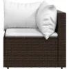 vidaXL - Tuinhoekbank - Bruin - Poly rattan - Met kussens