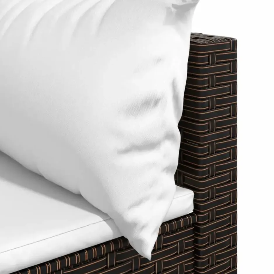 vidaXL - Tuinhoekbanken - Bruin - Poly rattan - Met kussens