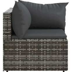 vidaXL - Tuinhoekbanken - Grijs - Poly rattan - 2 stuks - Met kussens