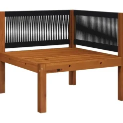 vidaXL - Tuinhoekbanken met kussens - Acaciahout & touw - 2 stuks
