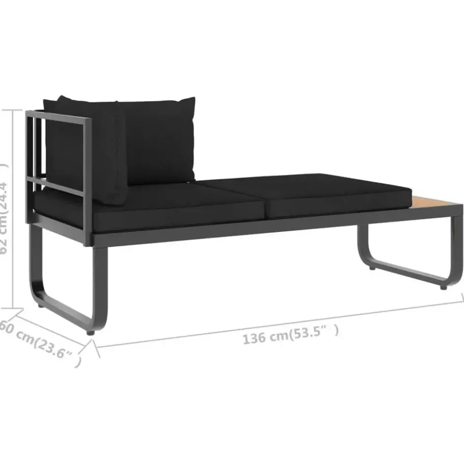 vidaXL - Tuinhoekbankenset - Grijs - Metaal - 4 stuks - Met kussens