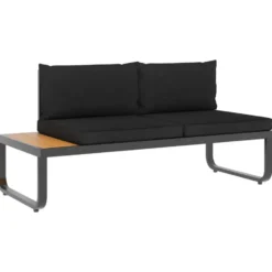 vidaXL - Tuinhoekbankenset - Grijs - Metaal - 4 stuks - Met kussens