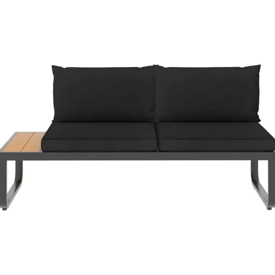 vidaXL - Tuinhoekbankenset - Grijs - Metaal - 4 stuks - Met kussens