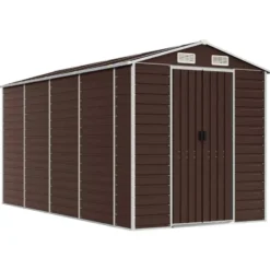 vidaXL - Tuinhuis Bruin 191x385x198 cm Gegalvaniseerd Staal