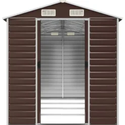vidaXL - Tuinhuis Bruin 191x385x198 cm Gegalvaniseerd Staal
