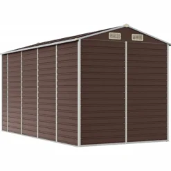 vidaXL - Tuinhuis Bruin 191x385x198 cm Gegalvaniseerd Staal