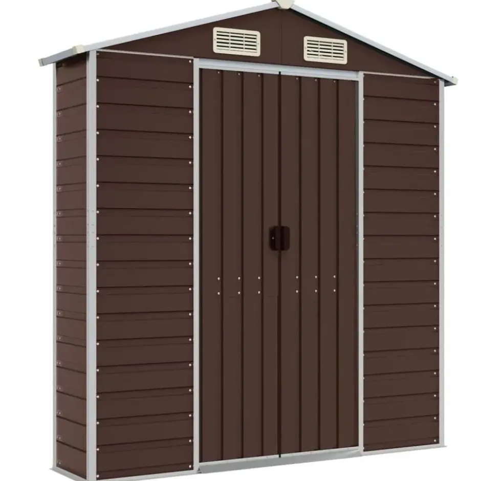 vidaXL - Tuinhuis Bruin 191x385x198 cm Gegalvaniseerd Staal