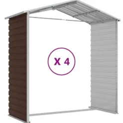 vidaXL - Tuinhuis Bruin 191x385x198 cm Gegalvaniseerd Staal