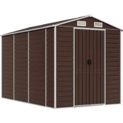 vidaXL - Tuinhuis Bruin 191x300x198 cm Gegalvaniseerd Staal