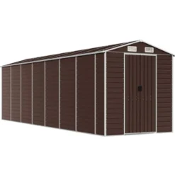vidaXL - Tuinhuis Bruin 191x640x198 cm Gegalvaniseerd Staal