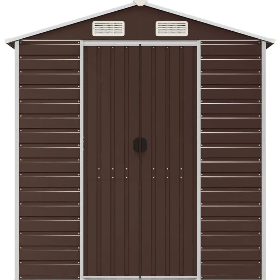 vidaXL - Tuinhuis Bruin 191x640x198 cm Gegalvaniseerd Staal