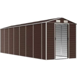 vidaXL - Tuinhuis Bruin 191x640x198 cm Gegalvaniseerd Staal