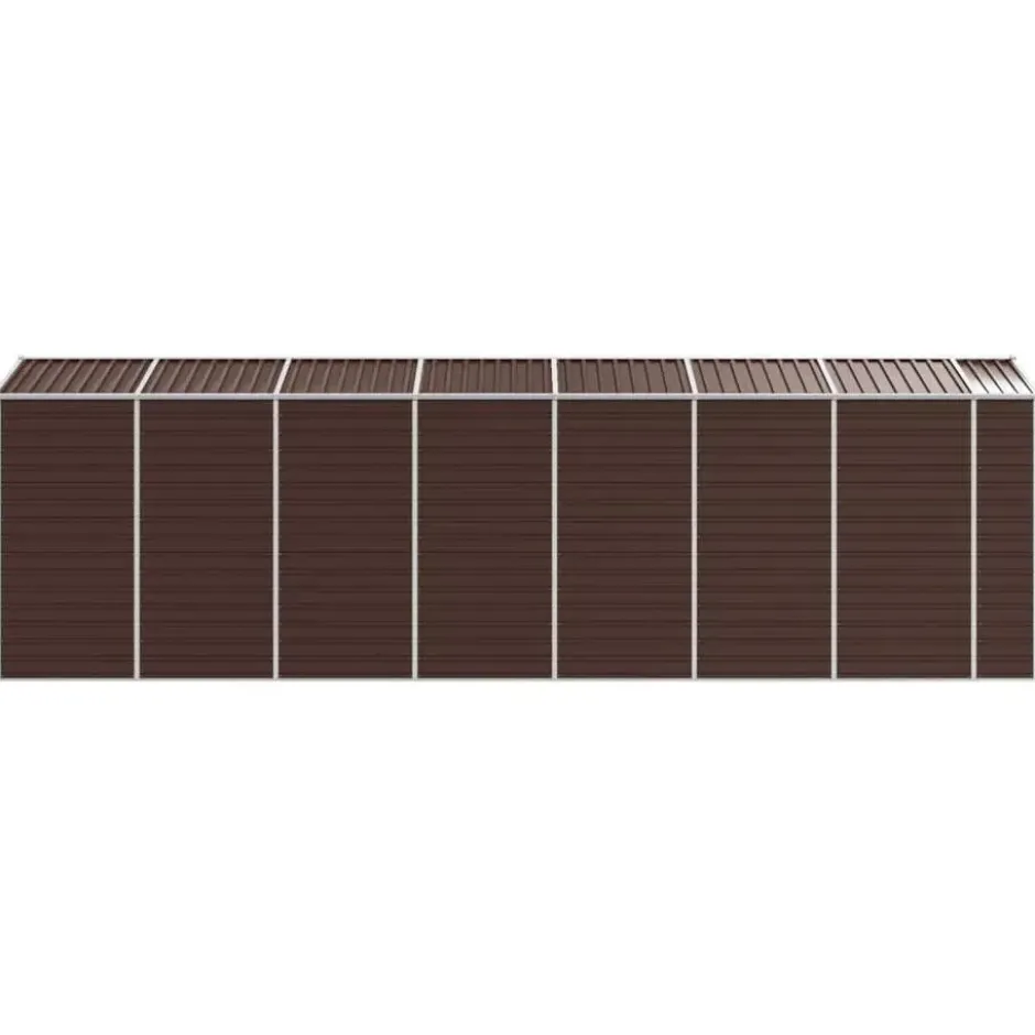 vidaXL - Tuinhuis Bruin 191x640x198 cm Gegalvaniseerd Staal