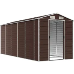 vidaXL - Tuinhuis Bruin 191x470x198 cm Gegalvaniseerd Staal