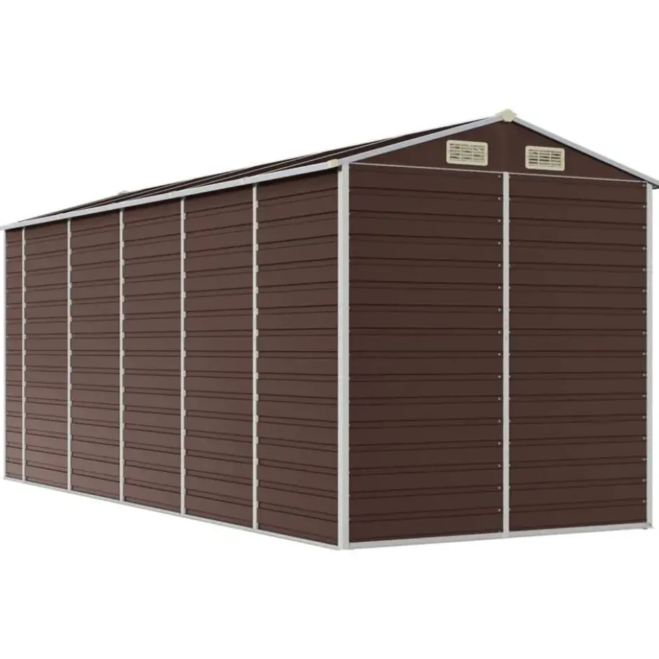 vidaXL - Tuinhuis Bruin 191x470x198 cm Gegalvaniseerd Staal