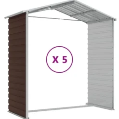 vidaXL - Tuinhuis Bruin 191x470x198 cm Gegalvaniseerd Staal