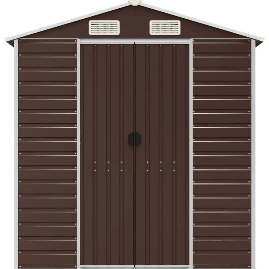 vidaXL - Tuinhuis Bruin 191x555x198 cm Gegalvaniseerd Staal