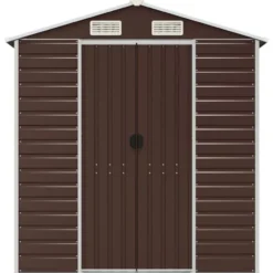 vidaXL - Tuinhuis Bruin 191x555x198 cm Gegalvaniseerd Staal