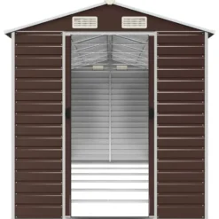 vidaXL - Tuinhuis Bruin 191x555x198 cm Gegalvaniseerd Staal