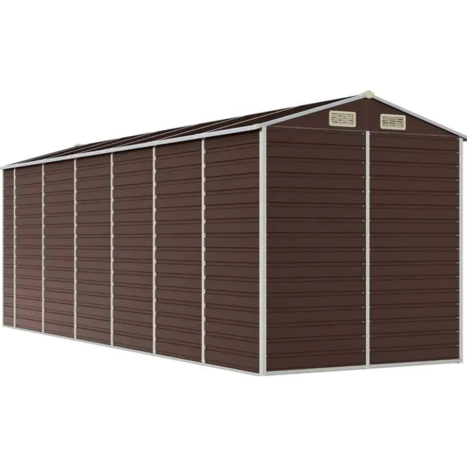 vidaXL - Tuinhuis Bruin 191x555x198 cm Gegalvaniseerd Staal